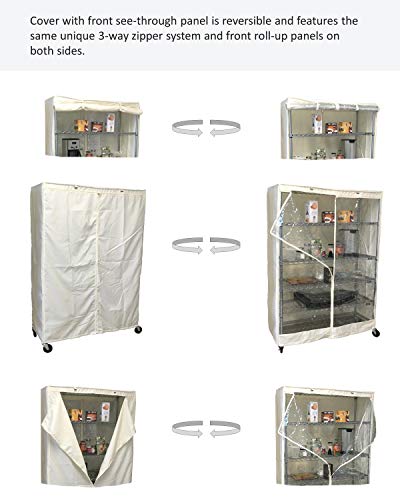 Formosa Covers Storage Shelving Unit Cover, fits Racks 36" Wx18 Dx72 H one Side See Through PVC, Off-White Color, Cover Only