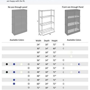 Formosa Covers Storage Shelving Unit Cover, fits Racks 36" Wx18 Dx72 H one Side See Through PVC, Off-White Color, Cover Only