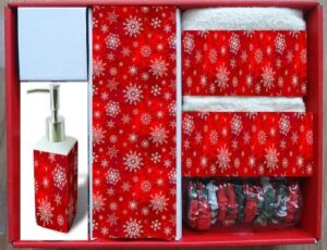 carnation home fashions 16-piece holiday snow bath set