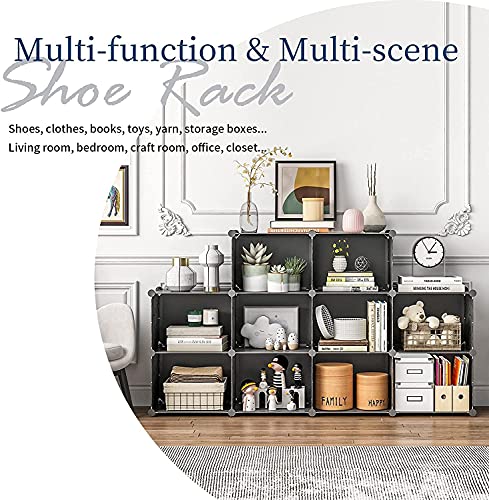 Aeitc Shoe Rack Organizer Shoe Organizer Shoe Storage Cabinet Narrow Standing Stackable Space Saver Shoe Rack (24 pairs, White)