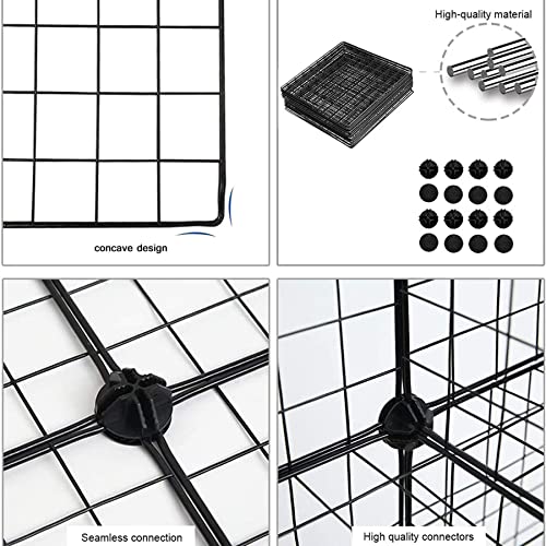 C&AHOME Wire Cube Storage, 20-Cube Organizer Metal, Wire C Grids Storage, Storage Bins Shelving, Modular Bookshelf Shelf, Closet Cabinet Ideal for Home, 48.4”L x 12.4”W x 60.6”H Black UWCSM20B