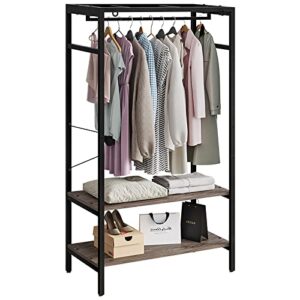 gssimeal closet rack, 2 tiers heavy duty clothes rack garment rack freestanding closet large wardrobe bedroom hanging clothes rack,black