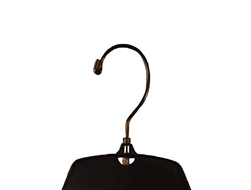 NAHANCO 25500BHMG Plastic Shirt/Dress Hanger with Black Swivel Hook and Molded Non-Slip Shoulders, Heavy Weight, 17", Black (Pack of 100)