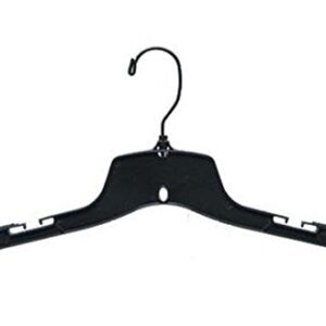 NAHANCO 25500BHMG Plastic Shirt/Dress Hanger with Black Swivel Hook and Molded Non-Slip Shoulders, Heavy Weight, 17", Black (Pack of 100)