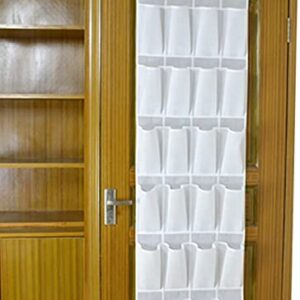 24 Pockets Shoe Organizer Over the Door Wall Mounted Hanging Storage Bags Tidy Closet Home Bedroom Space Saver Caddy Organiser Rack Shelf Holders Household Wardrobe Accessory