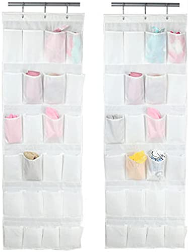 24 Pockets Shoe Organizer Over the Door Wall Mounted Hanging Storage Bags Tidy Closet Home Bedroom Space Saver Caddy Organiser Rack Shelf Holders Household Wardrobe Accessory