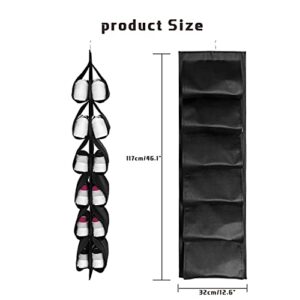 Household Essentials Hanging Shoe Storage Organizer for Closets,Over the Door Hanging Shoe Organizers,12 Large Pockets Over the Door Shoe Rack(black)