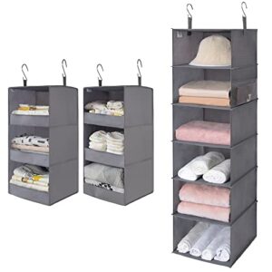 granny says bundle of 2-pack shelf organizer for closet & 1-pack closet hanging storage shelves