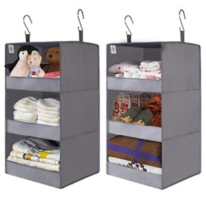 GRANNY SAYS Bundle of 2-Pack Shelf Organizer for Closet & 1-Pack Closet Hanging Storage Shelves