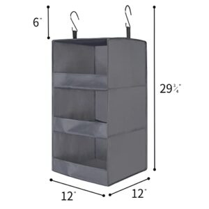 GRANNY SAYS Bundle of 2-Pack Shelf Organizer for Closet & 1-Pack Closet Hanging Storage Shelves