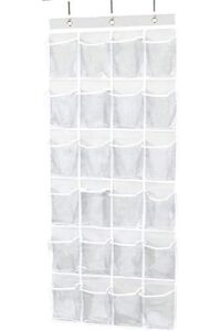 n / a over the door hanging shoes organizer rack 24 pocket pantry organizer - clear