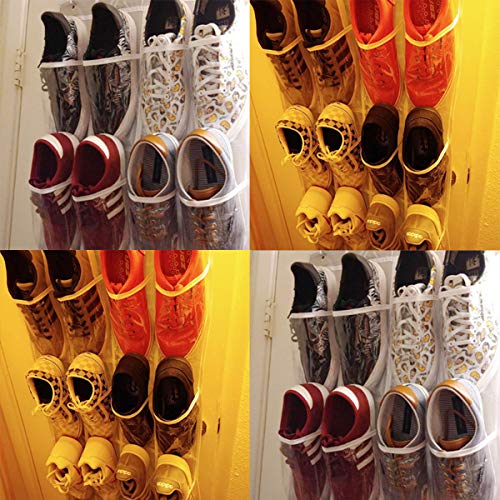 N / A Over The Door Hanging Shoes Organizer Rack 24 Pocket Pantry Organizer - Clear