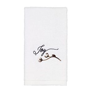 avanti linens - fingertip towel, soft & absorbent cotton (modern farmhouse collection, white)