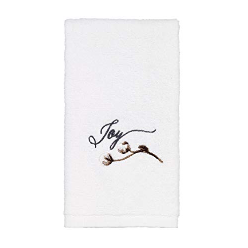 Avanti Linens - Fingertip Towel, Soft & Absorbent Cotton (Modern Farmhouse Collection, White)