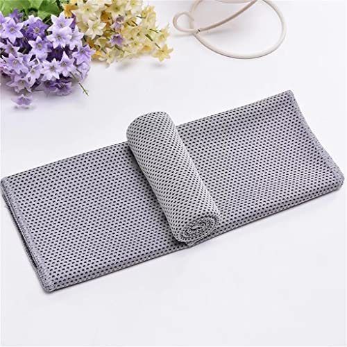 YTYZC 2pcs Towels Cold Washcloth Running Football Basketball Cooling Ice Beach Men and Women Gym Club Yoga Sports (Color : Light Gray, Size : 30x100cm)