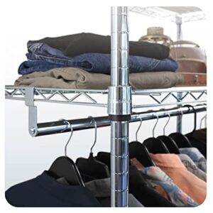 MonsterRax Clothing Rack - Garment Rack Storage, Wardrobe Clothes Organizer, Steel Clothing Racks, Shoes and Clothing Organizer, Adjustable Garment Racks for Hanging Clothes - 18″ x 36″ x 72"