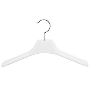 nahanco 15 ½” contoured plastic top hanger for displays, white - 12/carton