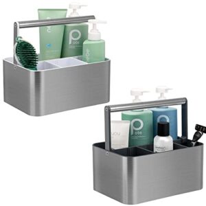 byuner portable shower caddy basket bin with handle and adjustable dividers for college dorm, large plastic bathroom storage organizer tote