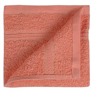 Beauty Threadz - Pack of 12 Washcloths 100% Ring Spun Cotton Premium Quality 12x12 inch Face Towel Highly Absorbent, Ultra Soft & Fade Resistant 400 GSM Wash Cloth Set (Petal Pink)