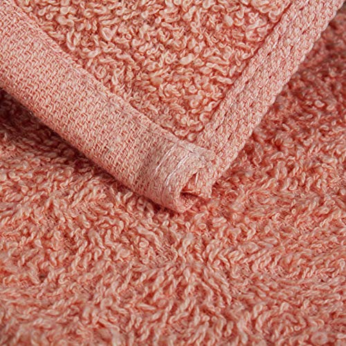 Beauty Threadz - Pack of 12 Washcloths 100% Ring Spun Cotton Premium Quality 12x12 inch Face Towel Highly Absorbent, Ultra Soft & Fade Resistant 400 GSM Wash Cloth Set (Petal Pink)