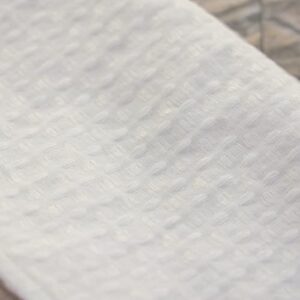 linendo Cotton Linen Waffle Weave Hand Towel 16"x28" White - Set of 2, Highly Absorbent Super Soft Luxury Towels for Home and Kitchen