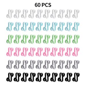 60 pcs Clothes Hanger Connector Hooks,Multi-Level Cascading Hanger Hooks,Heavy Duty Plastic Hanger Extender Clips,for Bedroom Save Space Closet Organizers(6 Color)