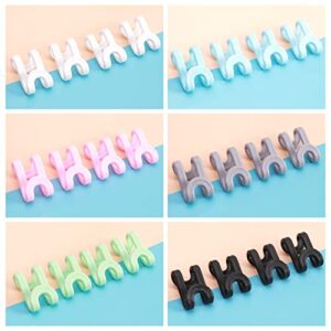 60 pcs Clothes Hanger Connector Hooks,Multi-Level Cascading Hanger Hooks,Heavy Duty Plastic Hanger Extender Clips,for Bedroom Save Space Closet Organizers(6 Color)