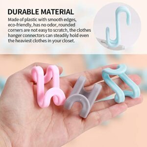 60 pcs Clothes Hanger Connector Hooks,Multi-Level Cascading Hanger Hooks,Heavy Duty Plastic Hanger Extender Clips,for Bedroom Save Space Closet Organizers(6 Color)