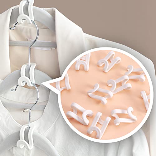 60 pcs Clothes Hanger Connector Hooks,Multi-Level Cascading Hanger Hooks,Heavy Duty Plastic Hanger Extender Clips,for Bedroom Save Space Closet Organizers(6 Color)