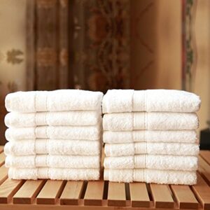 Linum Home Textiles Luxury Hotel Collection 100% Turkish Cotton Terry Washcloths (Set of 12)