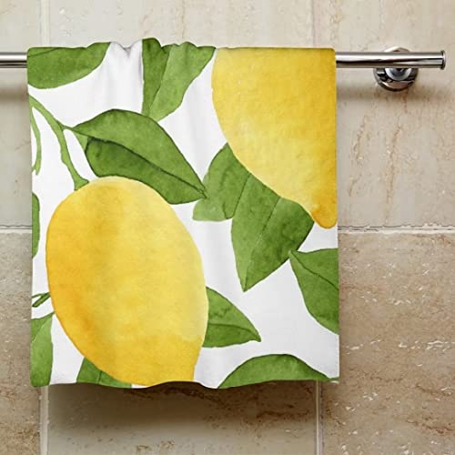 YOUJUNER 2 Piece Soft Hand Towel, Lemons Decorative Fingertip Towels for Bathroom, Kitchen, Yoga, Gym, 29.5 x 13.5 inch (2 Piece)