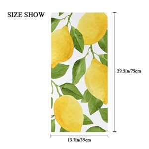 YOUJUNER 2 Piece Soft Hand Towel, Lemons Decorative Fingertip Towels for Bathroom, Kitchen, Yoga, Gym, 29.5 x 13.5 inch (2 Piece)