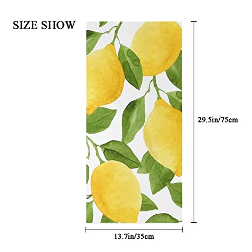YOUJUNER 2 Piece Soft Hand Towel, Lemons Decorative Fingertip Towels for Bathroom, Kitchen, Yoga, Gym, 29.5 x 13.5 inch (2 Piece)