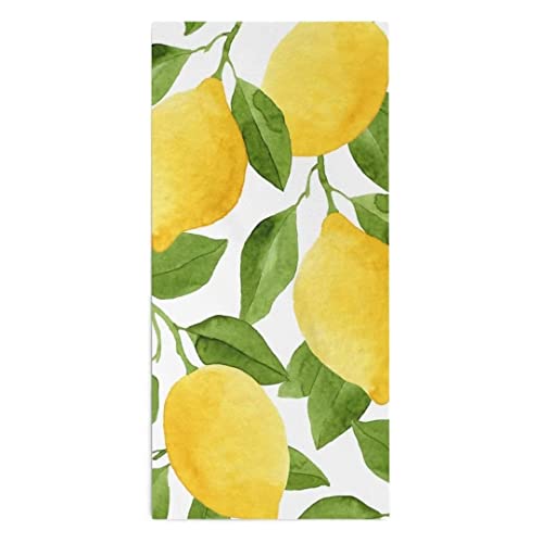 YOUJUNER 2 Piece Soft Hand Towel, Lemons Decorative Fingertip Towels for Bathroom, Kitchen, Yoga, Gym, 29.5 x 13.5 inch (2 Piece)