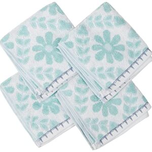 Caro Home 4 Pk Dorina Washcloth Set Wash Cloth White Multi