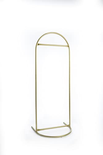 VEGAINDOOR Oval Metal Clothes Rack Strong Garment Rack, Industrial Clothing Rack,Heavy Duty Clothes Rack,Portable Clothing Rack Hanging Clothes Rack for Small Spaces and Rooms Gold,Black,White (Gold)