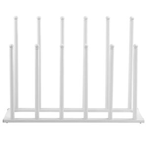 MyGift Modern White Metal Free Standing Boot Shoe Rack Organizer, Tall Boot Shaper Storage Stand, Holds up 6 Pairs of Tall Boots