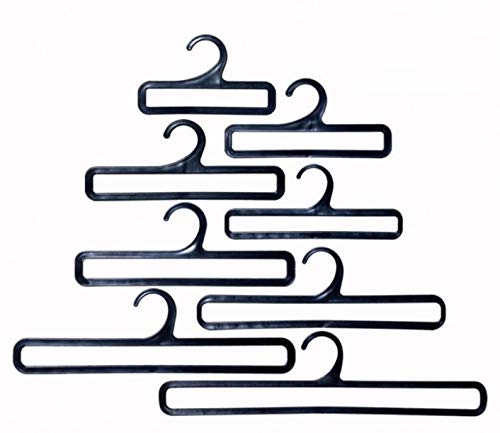 WellieSTR (Pack of 50 Plastic Hangers,Towel/Scarf/Legging Hangers, 16.5cm/6.5" - Black