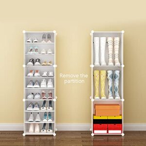 GNJINX 12 Tiers Shoe Rack,Shoe Rack Organizer, Stackable Closet 96 Pairs Shoe Box Storage Cabinet, Durable Modular Shoes Organizer Expandable for Heels, Boots, Slippers