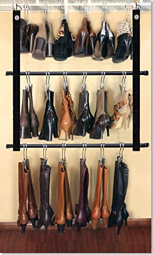 Deluxe 12-Pair Hanging Boot Storage - Double Decker Caddy Includes 12 Boot Hangers (Boot Organizer, Boot Hanger, Boot Storage System) (Original System with 12 Boot Hangers)