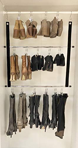 Deluxe 12-Pair Hanging Boot Storage - Double Decker Caddy Includes 12 Boot Hangers (Boot Organizer, Boot Hanger, Boot Storage System) (Original System with 12 Boot Hangers)