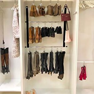 Deluxe 12-Pair Hanging Boot Storage - Double Decker Caddy Includes 12 Boot Hangers (Boot Organizer, Boot Hanger, Boot Storage System) (Original System with 12 Boot Hangers)