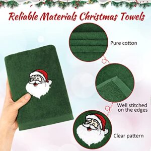 Ansoufien Large Christmas Hand Towels 3 Pieces, 100% Cotton Christmas Kitchen Towels 16" x 25" Christmas Towel for Bathroom Christmas Decoration - Red, White, Green