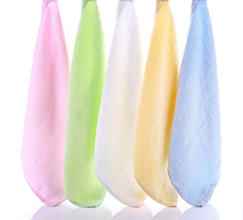 YiYaYo Absorbent Washcloths Bamboo Towel Set 10 Pack for Bathroom-Hotel-Spa-Kitchen Multi-Purpose Fingertip Towels & Face Cloths 12'' x 12''