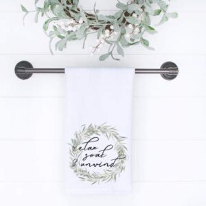 funny hand towel | relax, soak, unwind hand towel-bathroom hand towel |hand towel | tea towel | customized wedding gift
