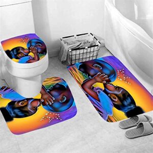Shower Curtain Set, Father and Daughter Type, Bathroom Decor Bathroom Sets with Shower Curtain and Rugs and Accessories (Complete Set)