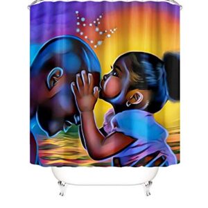 Shower Curtain Set, Father and Daughter Type, Bathroom Decor Bathroom Sets with Shower Curtain and Rugs and Accessories (Complete Set)