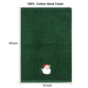 Christmas Hand Towels, 3 PCS Christmas Kitchen Towels, 12x18 In, 100% Cotton Christmas Bathroom Towels,Decorative Dish Towels,Embroidered Holiday Design Towels Gift Set, 3 Color (Red, Green, White)