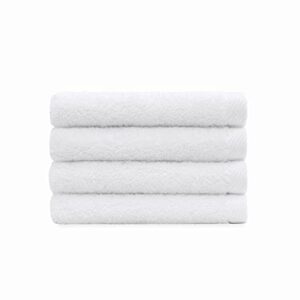 standard textile vidori hotel towels premium, quick drying and highly absorbent, white, washcloth - set of 4