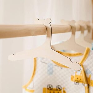 Littryee Toddler Hangers, Wooden Baby Hangers, Baby Clothes Hangers Creative Bear Cardboard Hangers, Ultra Slim Children Wooden Hangers for Baby Clothes